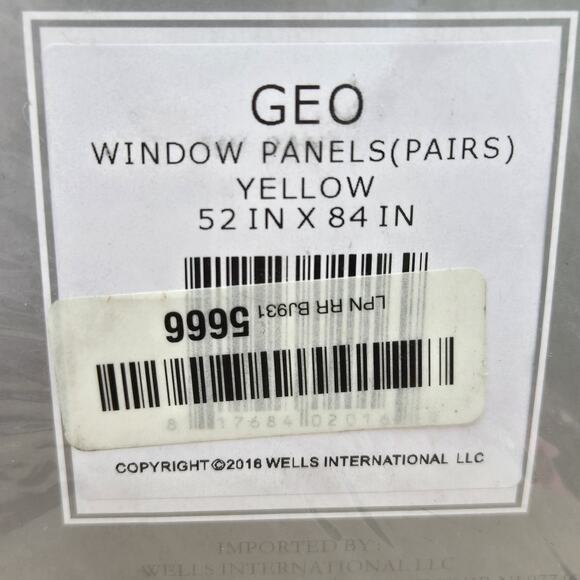 Drift Away Geo Trellis Yellow Grommet Room Darkening Curains (2) 52x84 NIP - Picture 2 of 8